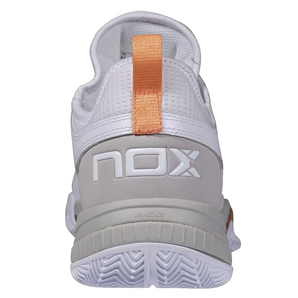 Nox Lux Nerbo – White/Coral Gold Padel Shoes