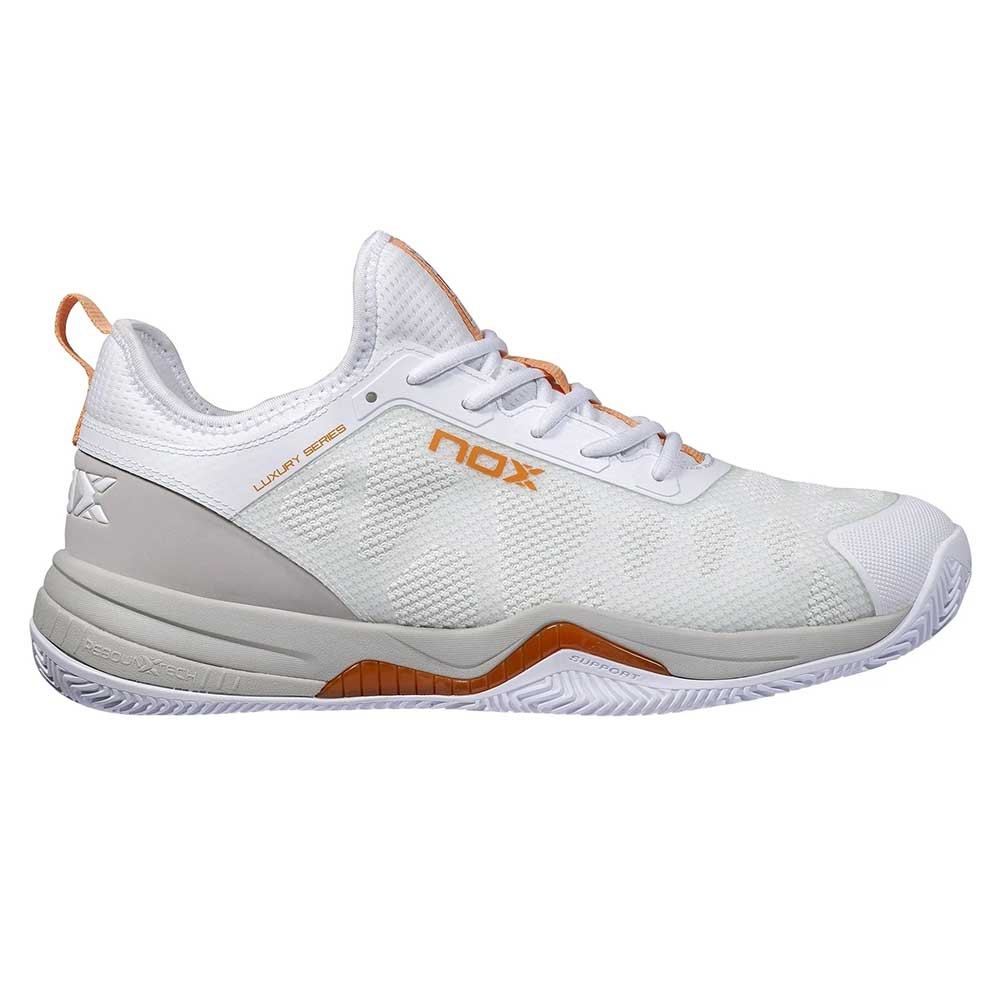 Nox  Lux Nerbo – White/Coral Gold Padel Shoes