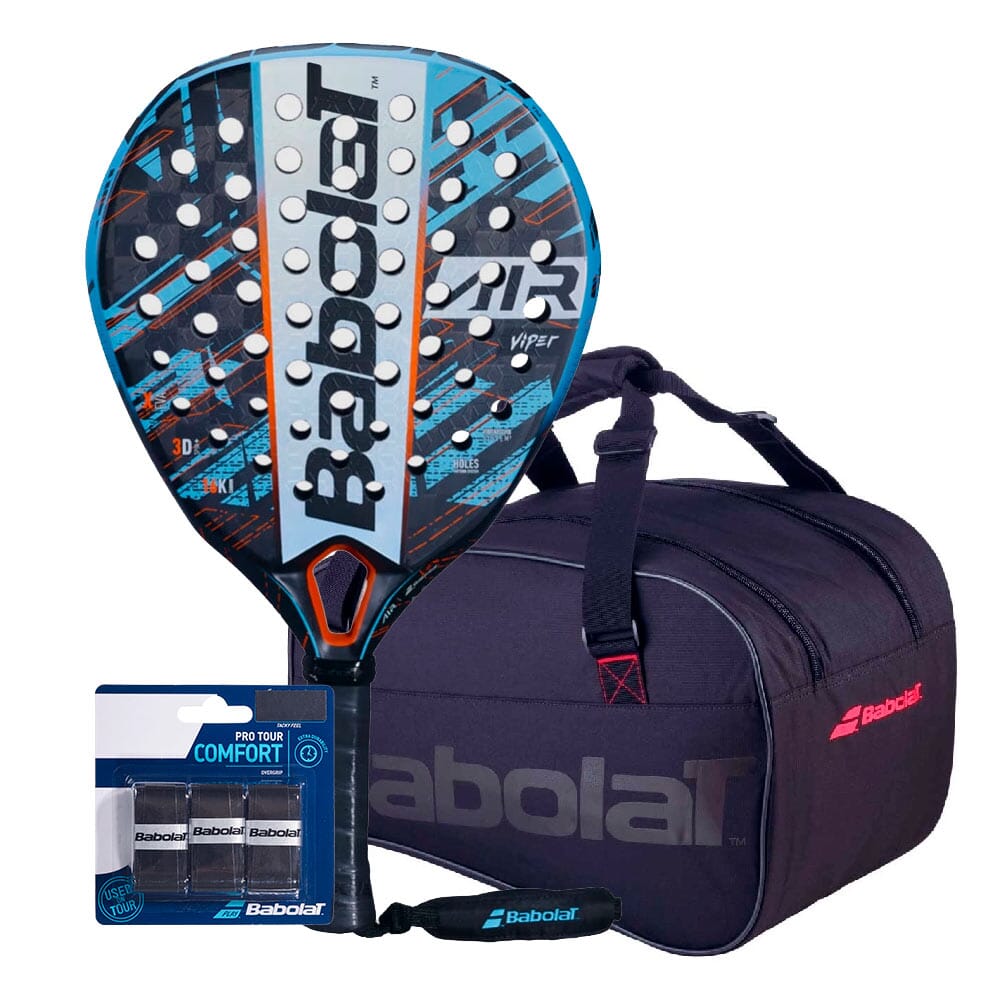 Babolat Air Viper Padel Racket Padel Bag Pro Tour X3 Padel Grip