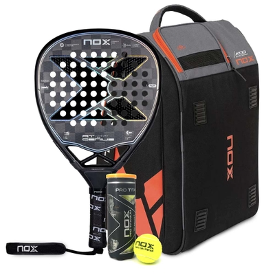 Nox AT Genius Attack 18K 2023 Padel Racket + NOX AT10 Padel Bag + 3 Padel Balls