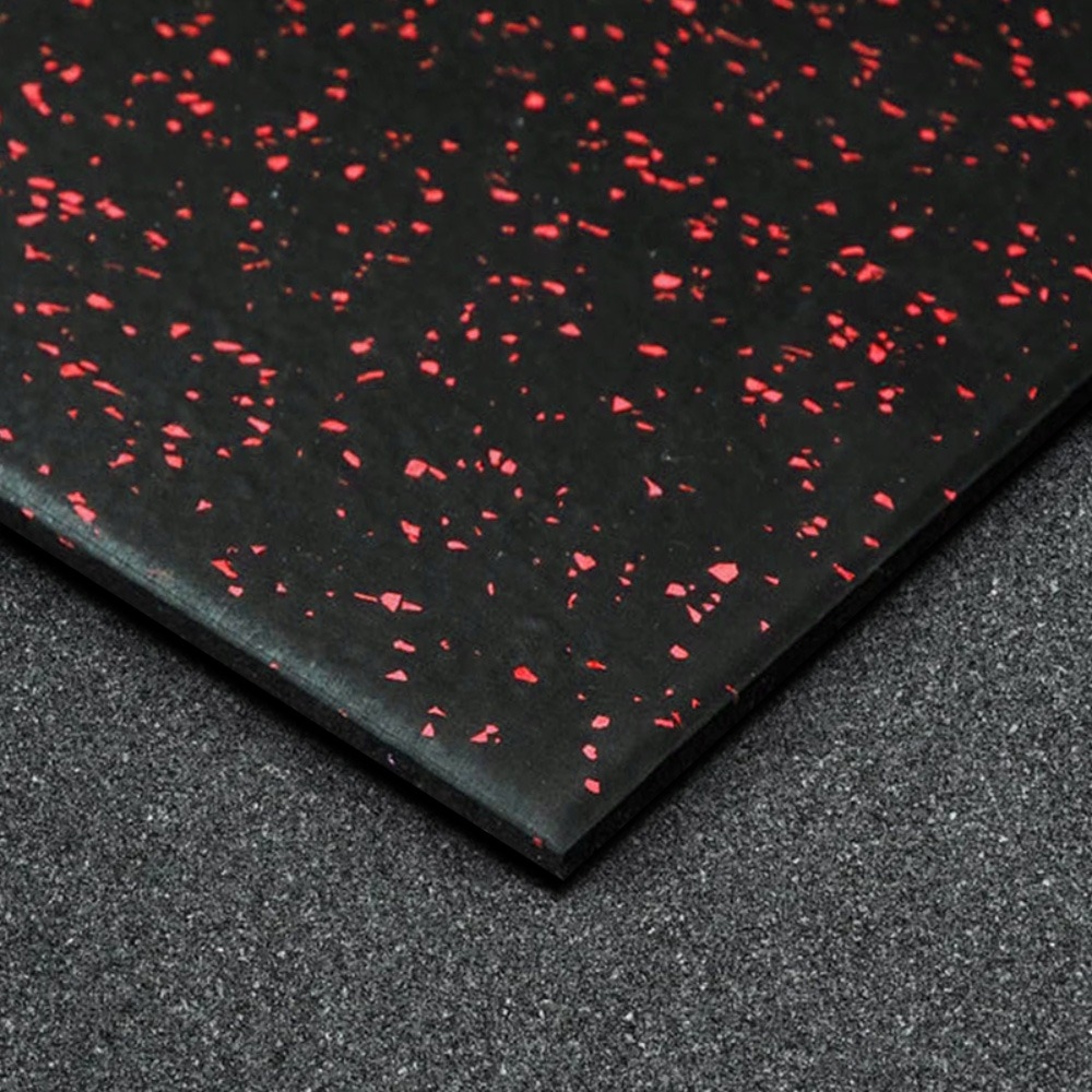 Fitmate Rubber Gym Floor  Speckled Red 20mm | 100x100cm