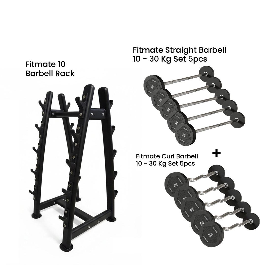 Fitmate 10 Barbell Rack With  barbell Weights (10 pc)