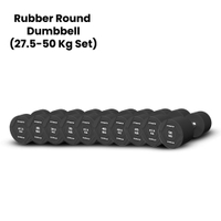Fitmate Rubber Round Dumbbell 27.5 - 50 Kg Set