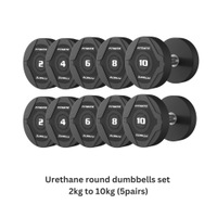 Fitmate PU Round Dumbbell 2-10 kg Set