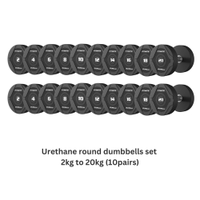 Fitmate PU Round Dumbbell 2-20 kg Set