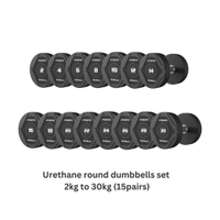 Fitmate PU Round Dumbbell 2-30 kg Set