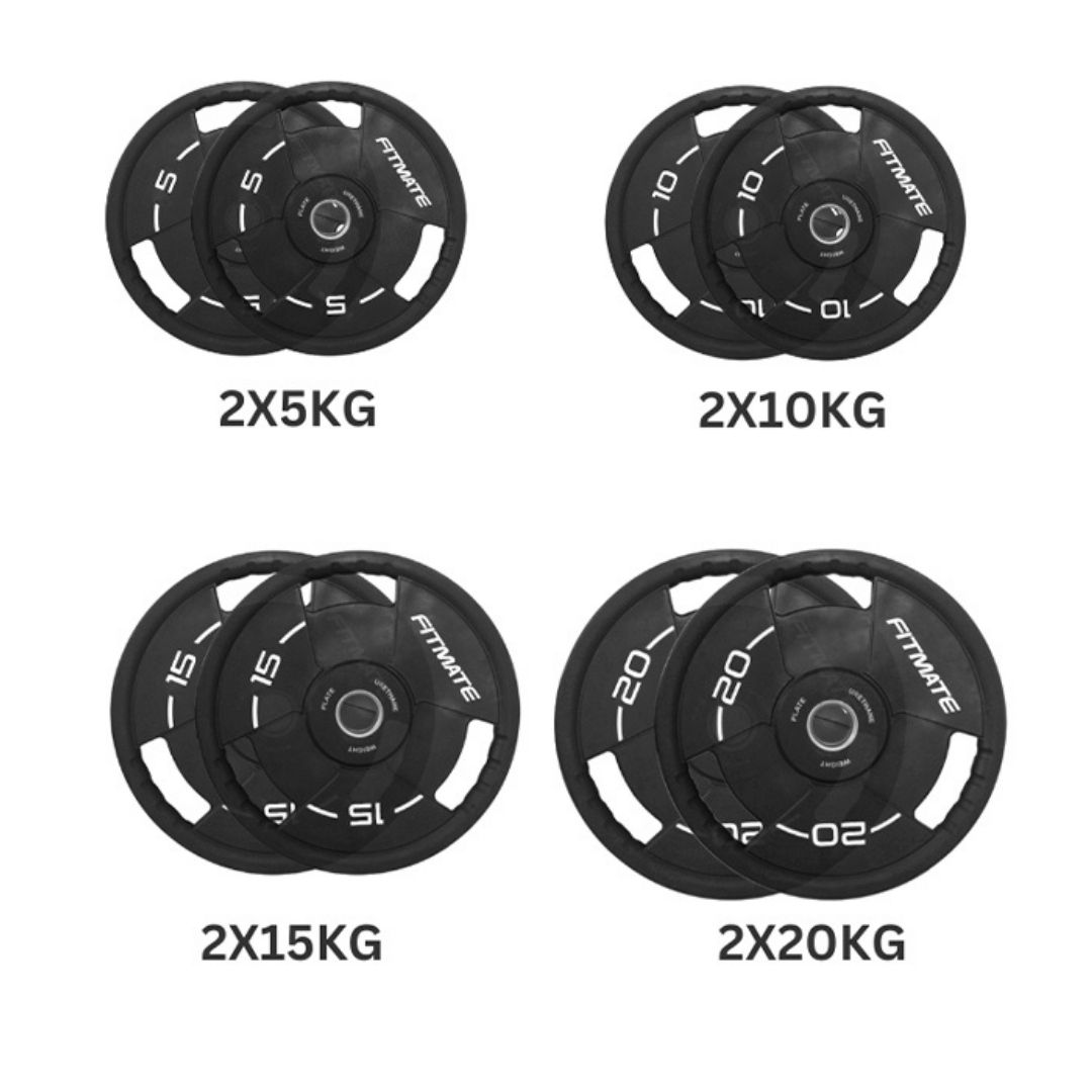 Fitmate PU Weight Plate 100 Kg Combo Set