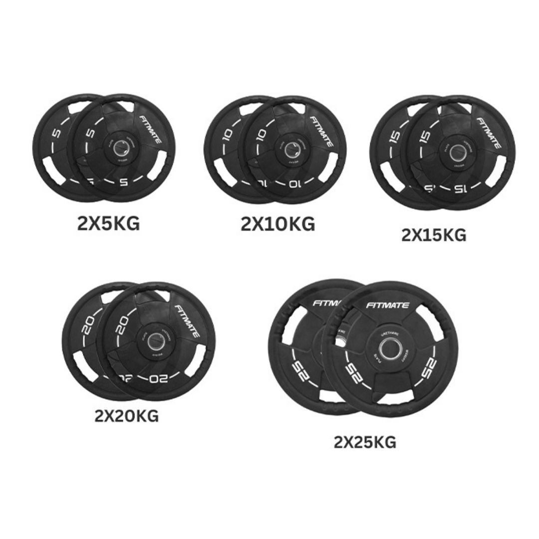 Fitmate PU Weight Plate 150 Kg Combo Set
