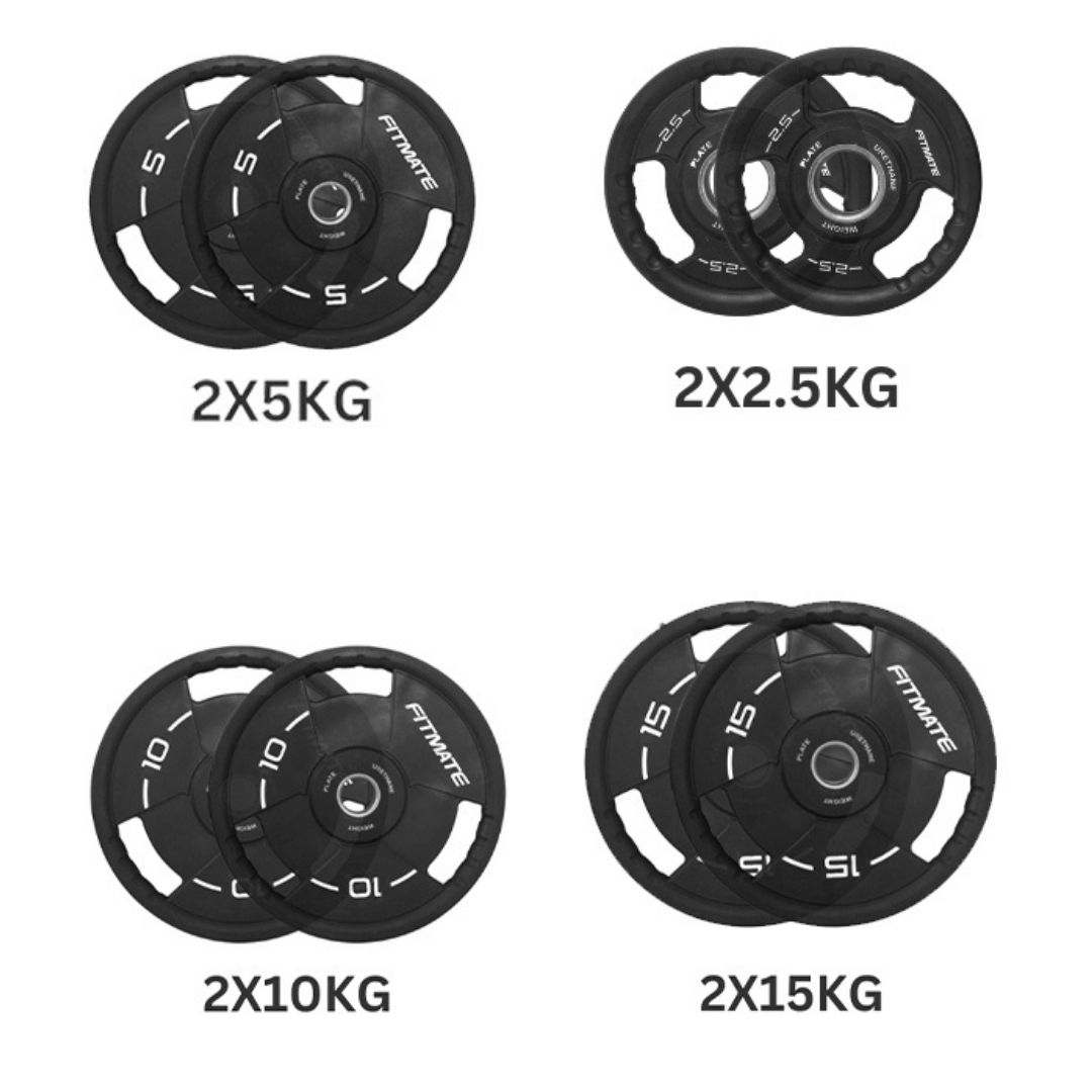 Fitmate PU Weight Plate 65 Kg Combo Set