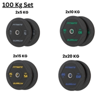 Fitmate Black Rubber Bumper Plate Set - 100 Kg
