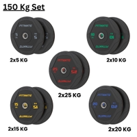 Fitmate Black Rubber Bumper Plate Set - 150 Kg
