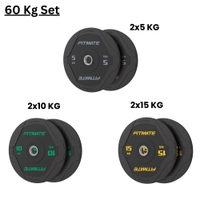 Fitmate Black Rubber Bumper Plate Set - 60 Kg