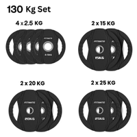 Fitmate Black Rubber Weight Plate 130 Kg Set