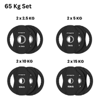 Fitmate Black Rubber Weight Plate 65 Kg Set