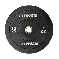 Fitmate Weight Lifting Rubber Bumper Plate Black | 10 Kg