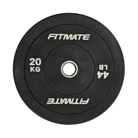 Fitmate Weight Lifting Rubber Bumper Plate Black | 20 Kg