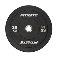 Fitmate Weight Lifting Rubber Bumper Plate Black | 25 Kg