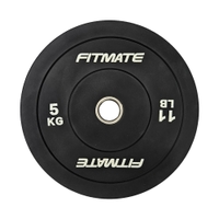 Fitmate Weight Lifting Rubber Bumper Plate Black | 5 Kg