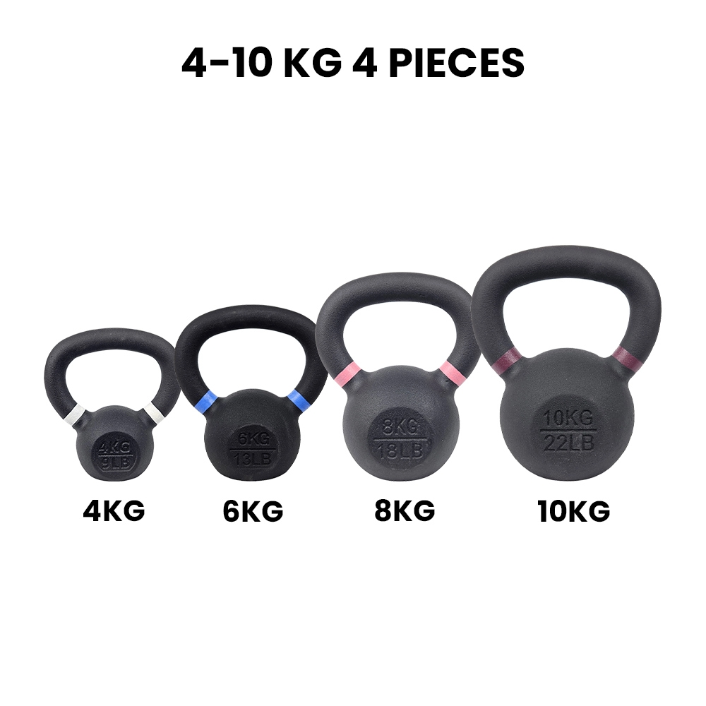 Fitmate Cast Iron kettlebell Set 4 pcs | 4 to 10 kg