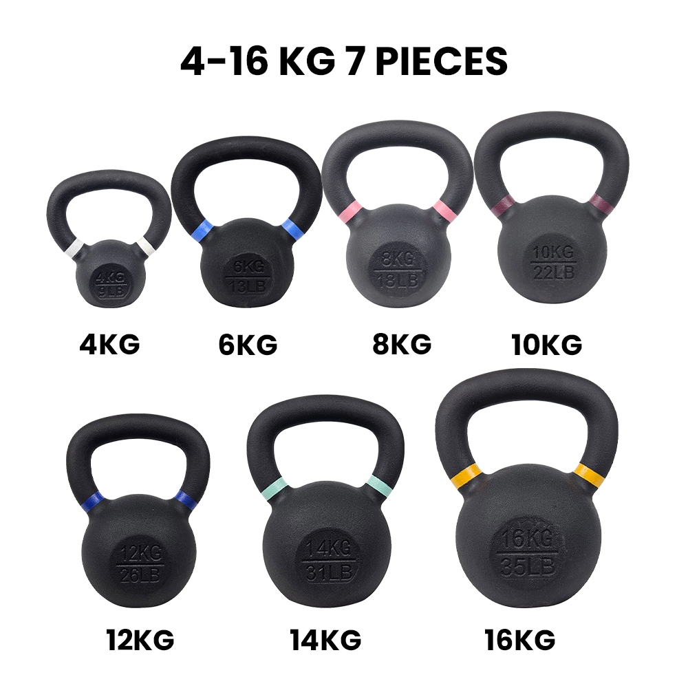 Fitmate Cast Iron kettlebell Set 7 pcs | 4 to 16 kg