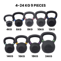 Fitmate Cast Iron kettlebell Set 11 pcs | 4 to 24 kg