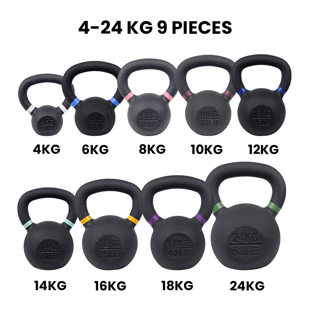 Fitmate Cast Iron kettlebell Set 11 pcs | 4 to 24 kg