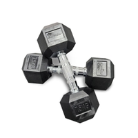 Fitmate Rubber Coated Hex Dumbbell | 15 KG Pair