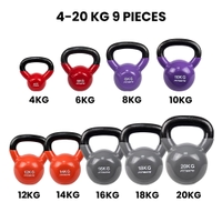 Fitmate Vinyl kettlebell Set 9 pcs | 4 to 20 kg