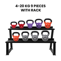 Fitmate Vinyl kettlebell Set with Rack | 4 to 20 kg