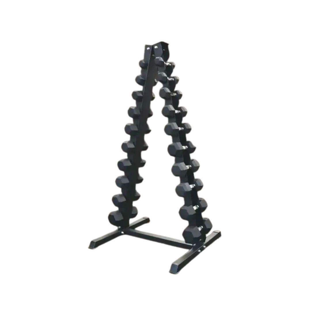 GRIT Hex Dumbbell Set 1 kg - 10 kg with Vertical Dumbbell Rack (10 Pairs)