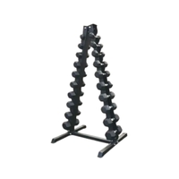 GRIT Hex Dumbbell Set 1 kg - 10 kg with Vertical Dumbbell Rack (10 Pairs)