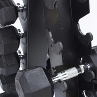 GRIT Hex Dumbbell Set 1 kg - 10 kg with Vertical Dumbbell Rack (10 Pairs)