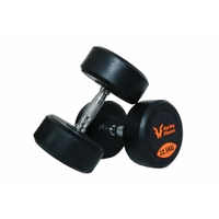 Harley Fitness - 22.50Kg Premium Rubber Coated Bouncing Round Dumbbells - Pair