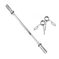 Harley Fitness - 47 Inch Straight Olympic Barbell Bar (With Spring Collar)
