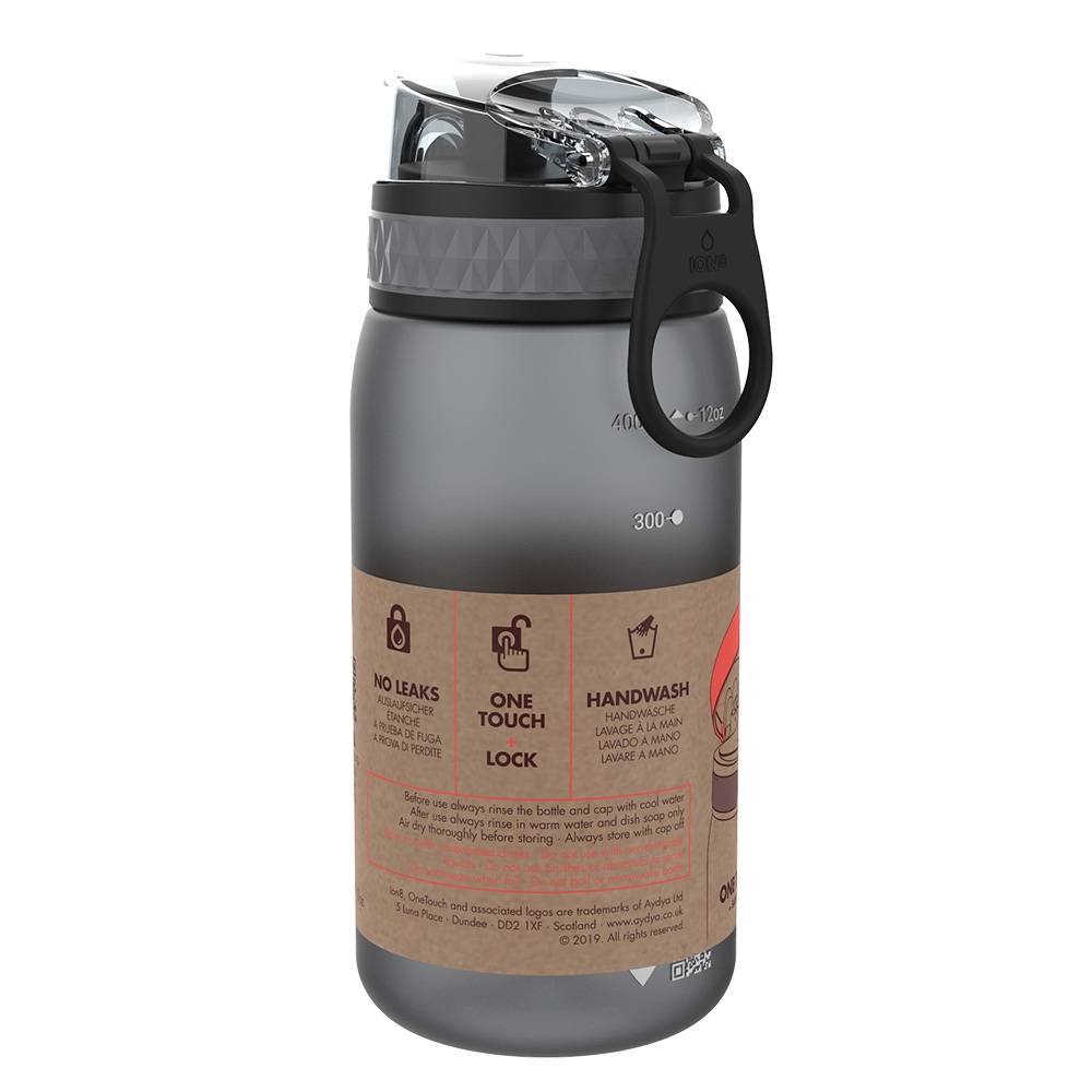 Ion8 Pod Leak Proof BPA Free  Water Bottle, 400ml | Frosted Grey