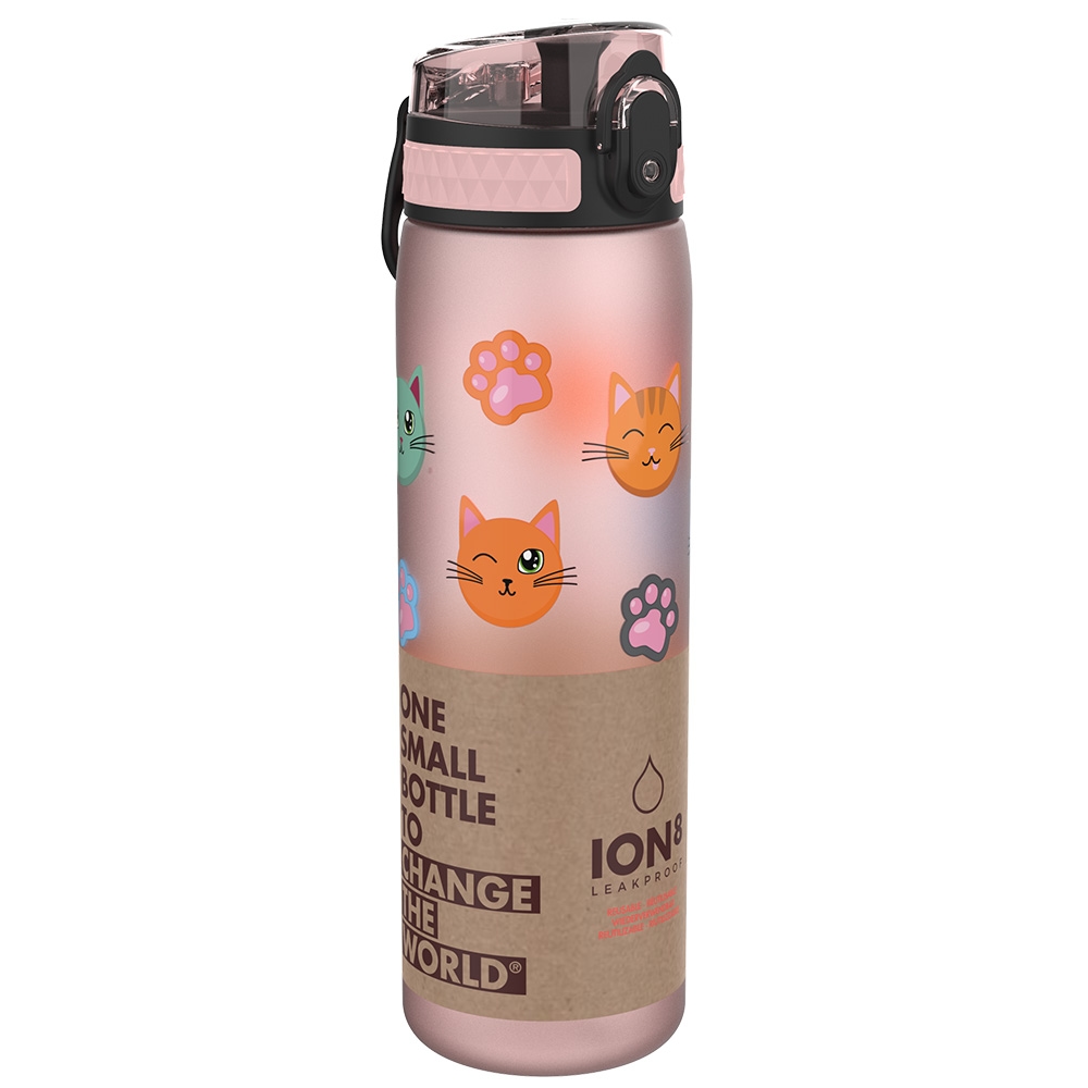 Ion8 Slim Leak Proof BPA Free Water Bottle, 600ml | Cats