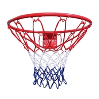 Knight Shot Basketball Ring 45Cm W/ Red, White & Blue Net | Power Coated Iron Steel