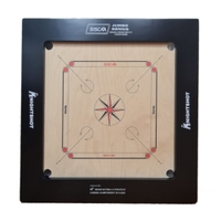 Siscaa Jumbo Genius Carrom Board 39×39 | 20mm Birch Ply In Black with Coin Set