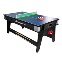 Knight Shot Multi-Game Table 4 in 1 Billiard, Air Hockey, Table Tennis and Dining Top in Black Finishing 6ft