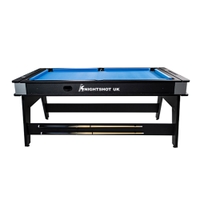Knight Shot Multi-Game Table 4 in 1 Billiard, Air Hockey, Table Tennis and Dining Top in Black Finishing 6ft