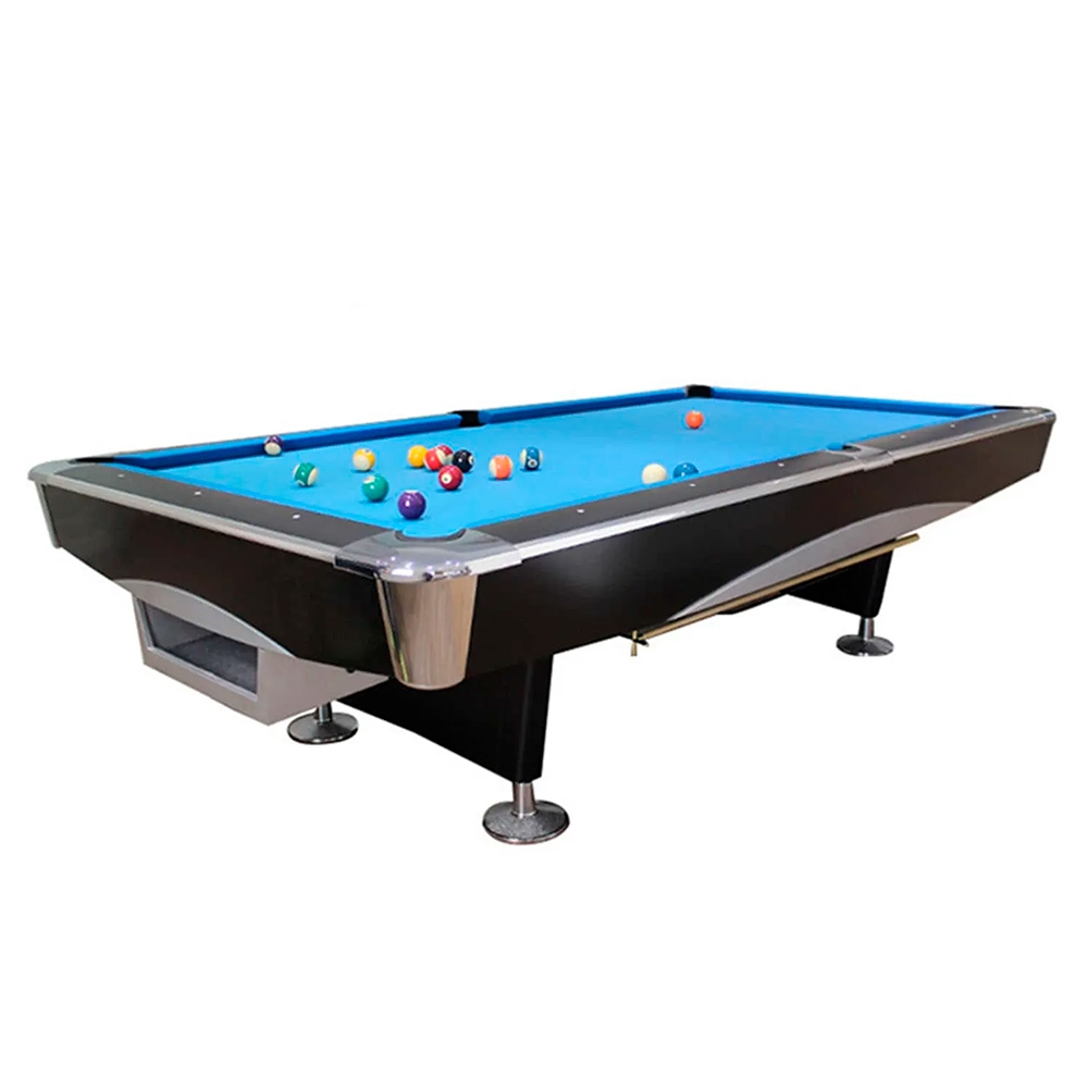 Knight Shot 9ft Spyder Commercial Billiard Table Ball Return System Black