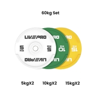 Livepro Elite Colored Rubber Bumper Plate 60Kg Set
