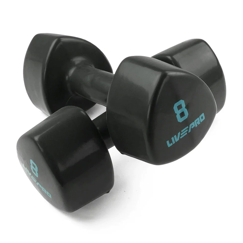 LivePro Black Studio Dumbbells Set 8 KG