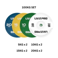 Livepro Elite Colored Rubber Bumper Plate 100Kg Set