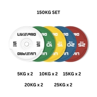 Livepro Elite Colored Rubber Bumper Plate 150Kg Set