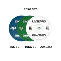 Livepro Elite Colored Rubber Bumper Plate 70Kg Set