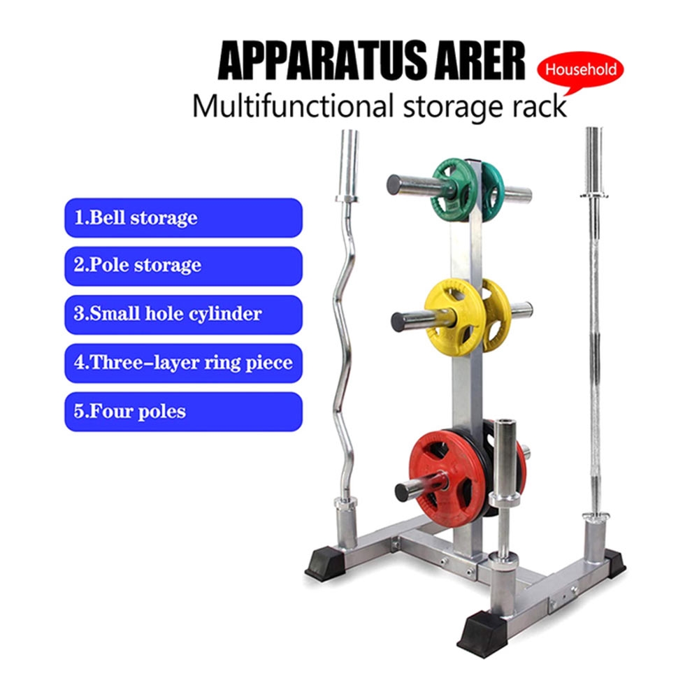 Olympic Weight Plate Rack with 6 Barbell Holders