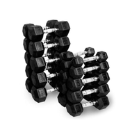 HEX DUMBBELL SET 2.5KG to 25KG with Heavy Duty Dumbbell Rack- Silver