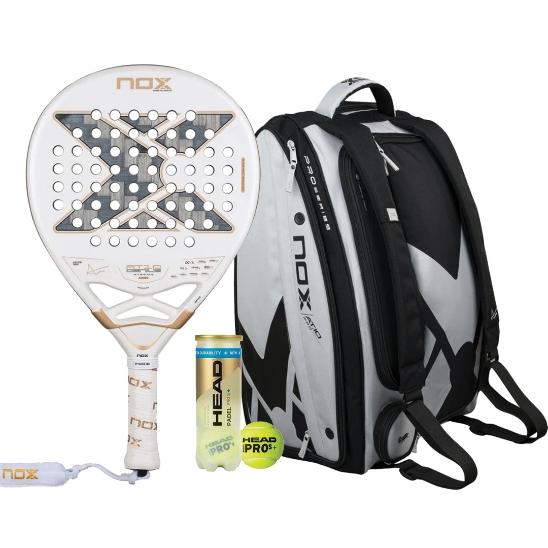 NOX AT10 Luxury GENIUS 12K Alum Xtrem 2026 Padel Racket + Nox At10 Competition XL Compact Padel Bag Combo