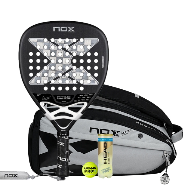 NOX AT10 Luxury GENIUS ATTACK 18K Alum 2026 Padel Racket + NOX At10 Competition XL Compact Padel Bag Combo
